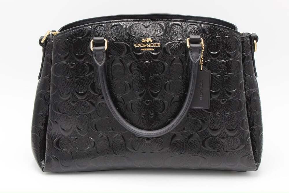 Coach Signature Patent Sage Satchel Black